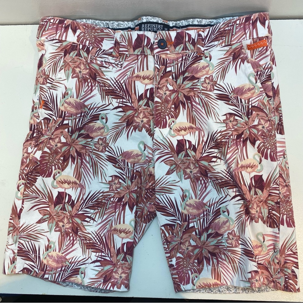 Tropical and flamingo shorts size 34
